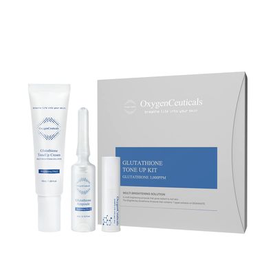 OxygenCeuticals Glutathione ToneUp Kit | Antioxidant Skincare Set with Glutathione and Niacinamide | Ampoule and Cream Duo | 2-Piece Set | Made in Korea