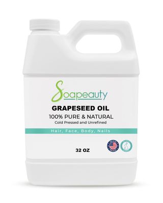 GRAPESEED Oil Cold Pressed Unrefined | 100% Natural Available in Bulk | Carrier for Essential Oils, Face, Skin, Hair Moisturizer, Soap Making | 32 OZ