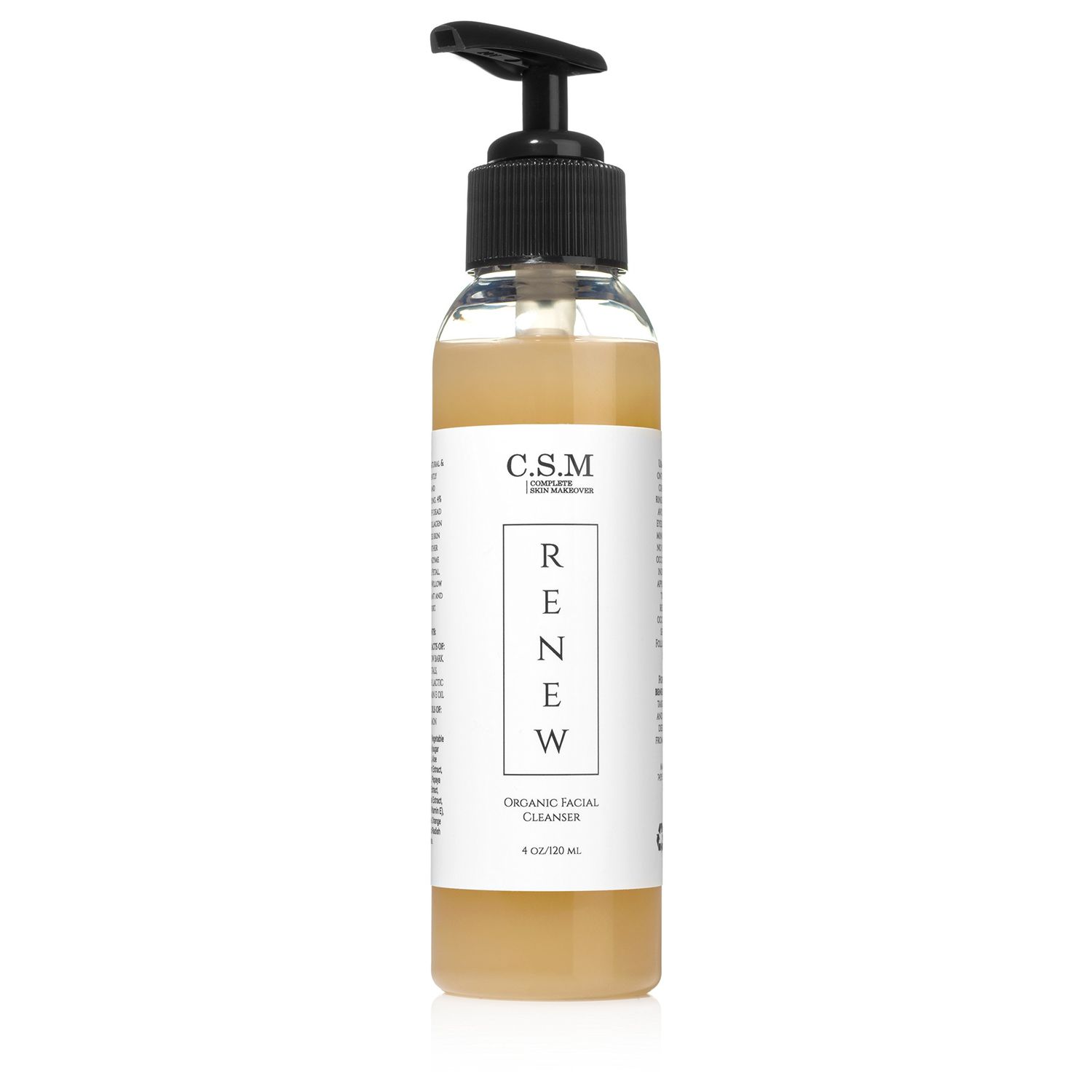 CSM Organic Face Wash for Gently Exfoliating and Clarifying Acne Prone and Dry Skin, Natural Face Cleanser with Essential Oils for Reducing Pores, RENEW Antiaging Organic Facial Wash Made in the USA
