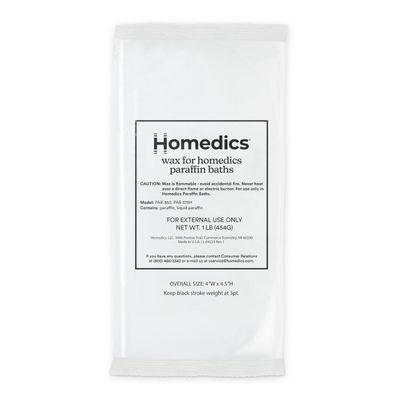 HoMedics ParaSpa Paraffin Wax Refill | Two 1-Pound Packages - 100% Pure Paraffin Wax | 16 Oz (Pack of 2)| Unscented, No Dyes | Moisturize &amp; Soften Sensitive Skin