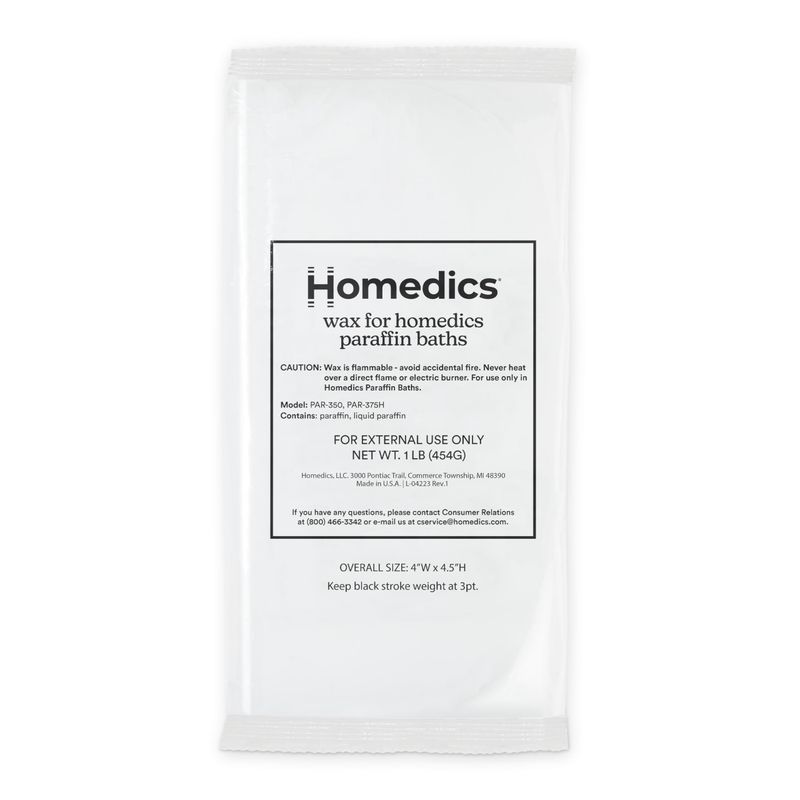 HoMedics ParaSpa Paraffin Wax Refill | Two 1-Pound Packages - 100% Pure Paraffin Wax | 16 Oz (Pack of 2)| Unscented, No Dyes | Moisturize &amp; Soften Sensitive Skin