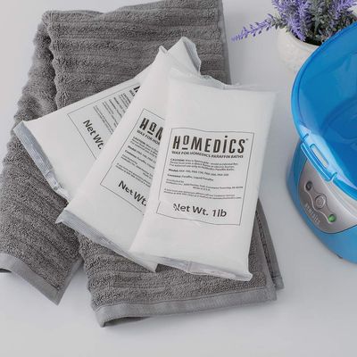 HoMedics ParaSpa Paraffin Wax Refill | Two 1-Pound Packages - 100% Pure Paraffin Wax | 16 Oz (Pack of 2)| Unscented, No Dyes | Moisturize &amp; Soften Sensitive Skin