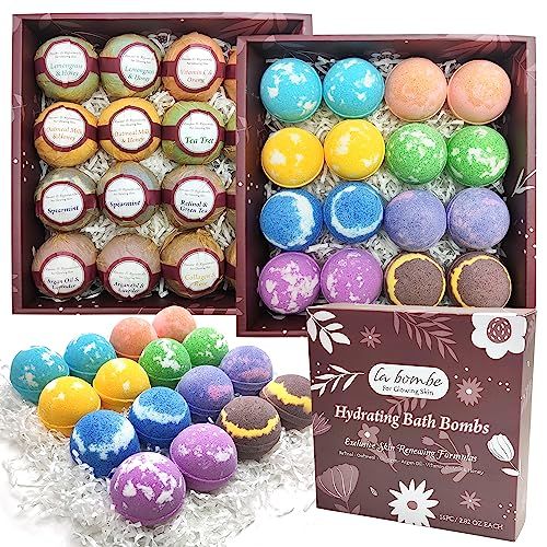Natural Bath Bombs for Sensitive Skin! Skin Booster Bath Bomb Set for Women &amp; Girls! Retinol Moisturizing Bath Bombs Gift Set for Teen Girls &amp; Ladies. Best Skin Loving Bath Bombs - Organic Ingredients