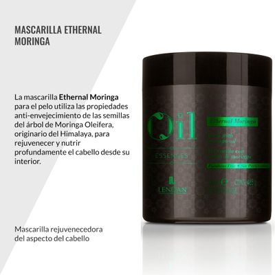Lendan - Hydrating Hair Mask - Ethernal Moringa Mask - 500 ml - For Very Damaged Hair - With Moringa Oil - Hydrates, Nourishes, and Rejuvenates Hair - Reduces Breakage