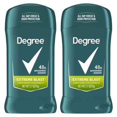 Degree Men Original Protection Antiperspirant Deodorant Extreme Blast Twin Pack 48-Hour Sweat and Odor Protection Antiperspirant For Men 2.7 oz