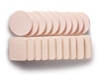 KOOBA 20 pcs Makeup Powder Sponges Round and Square Latex Free Disposable Beauty Blender Foam Cosmetic Applicator Facial Puffs for Flawless Foundation, Sensitive and All Skin Types