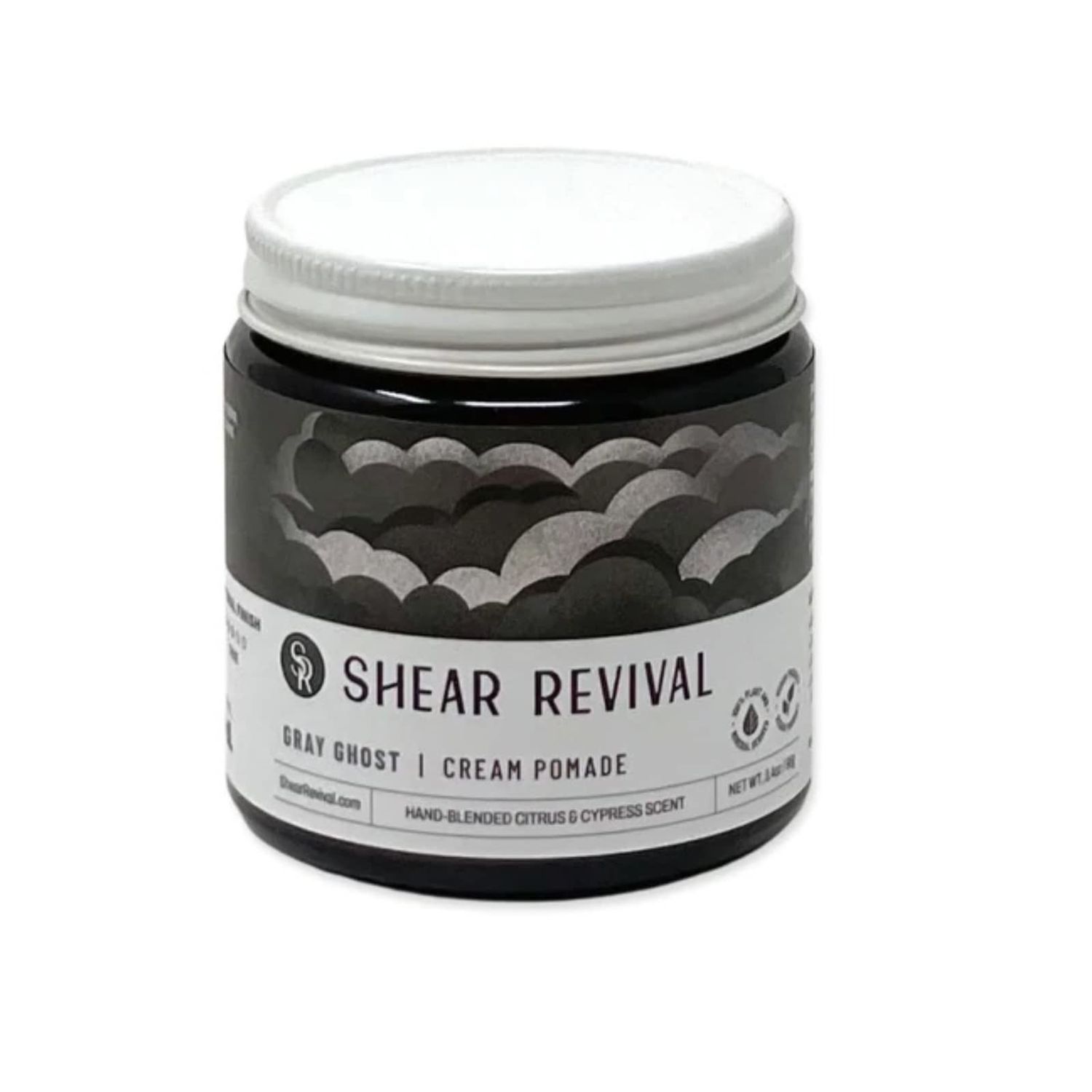 Shear Revival Gray Ghost | Matte Finish Molding Hair Wax Paste For Men Styling Cream with Strong Hold &amp; Medium Shine with Sunflower Oil, Rice Bran Wax, Aloe Leaf Juice Notes of Citrus &amp; Cypress 3.4oz