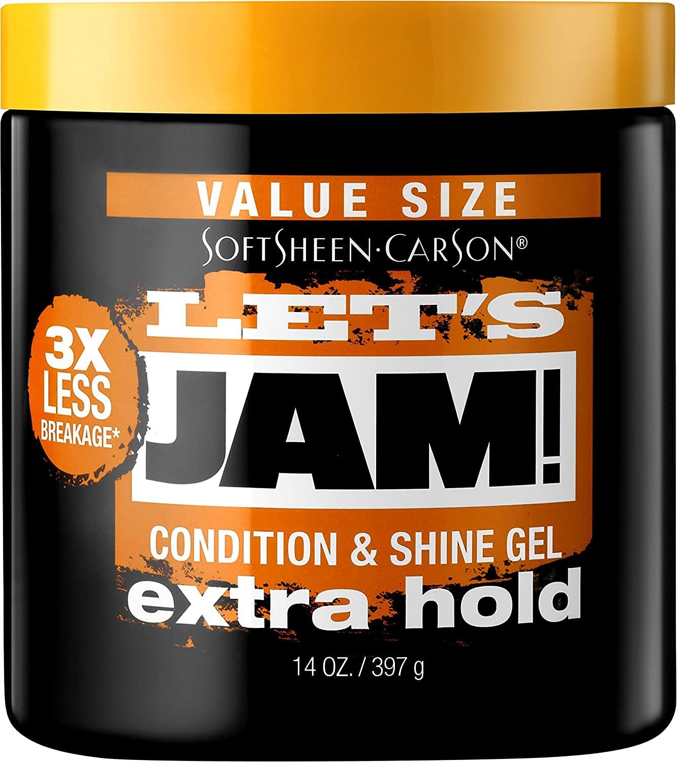 SoftSheen-Carson Let&#39;s Jam! Shining and Conditioning Hair Gel by Dark and Lovely, Extra Hold, All Hair Types, Styling Gel Great for Braiding, Twisting &amp; Smooth Edges, Extra Hold, 14 oz