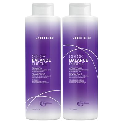 Joico Color Balance Purple Shampoo &amp; Conditioner Set | Eliminate Brassy and Yellow tones | For Cool Blonde or Gray Hair