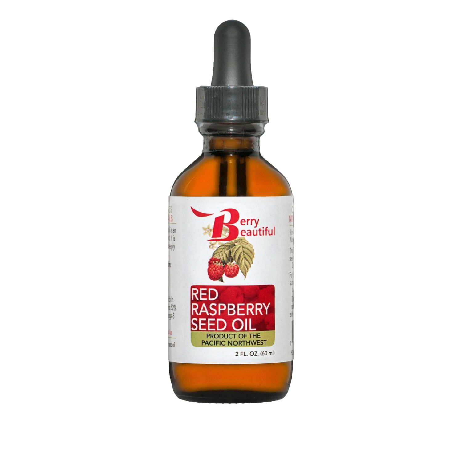 Berry Beautiful 100% Pure Red Raspberry Seed Oil - 2 fl oz | Sustainably Cold-Pressed from Northwest Co-op Raspberries