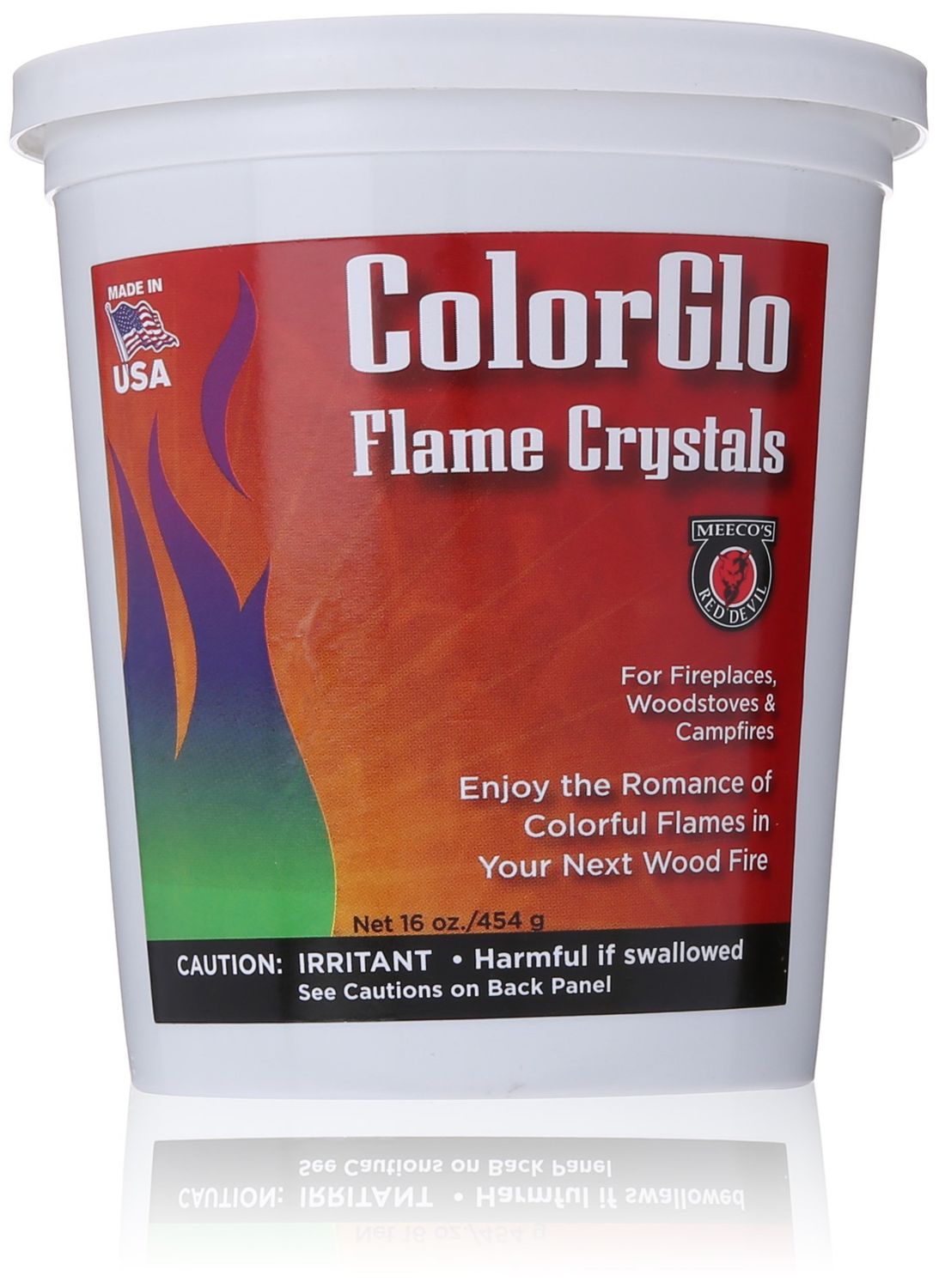 MEECO&#39;S RED DEVIL - ColorGlo Color Flame Crystals - for Fireplace and Campfore, Gray (16 Oz)