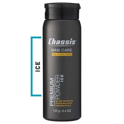 Chassis Ice Premium Body Powder for Men, Whole Body Deodorant, Odor-Absorbent, Talc-Free Anti-Chafing Powder for Groin &amp; Sensitive Skin, Friction Defense &amp; Odor Control, Original Fresh Scent