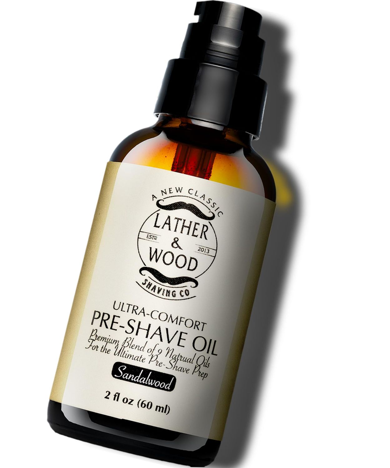 Best Pre-Shave Oil, Sandalwood, Premium Shaving Oil for Effortless Smooth Irritation-free Shave. 2 Oz