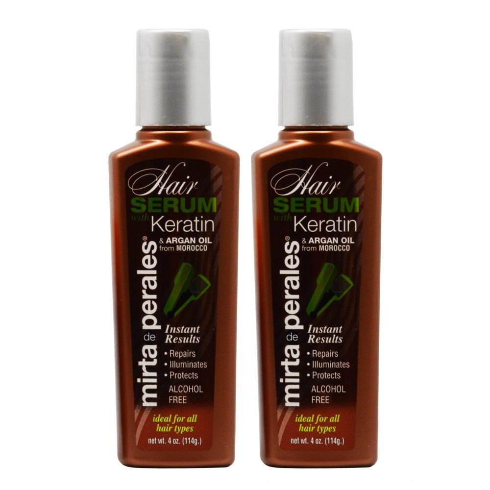 Mirta De Perales Keratin Hair Serum with Argan Oil 4oz&quot;Pack of 2&quot;