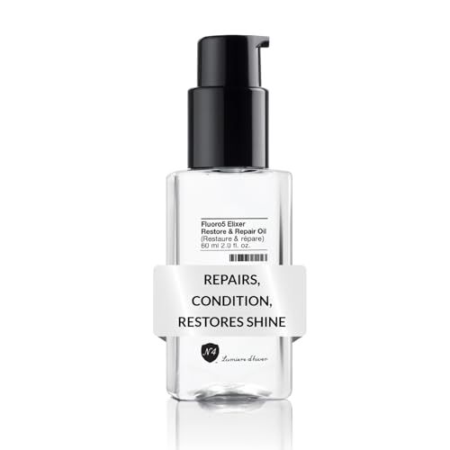 Number 4 Hair Oil, Anti Frizz Hair Serum, Fluoro5 Elixir Restore &amp; Repair Oil, 2.0 oz