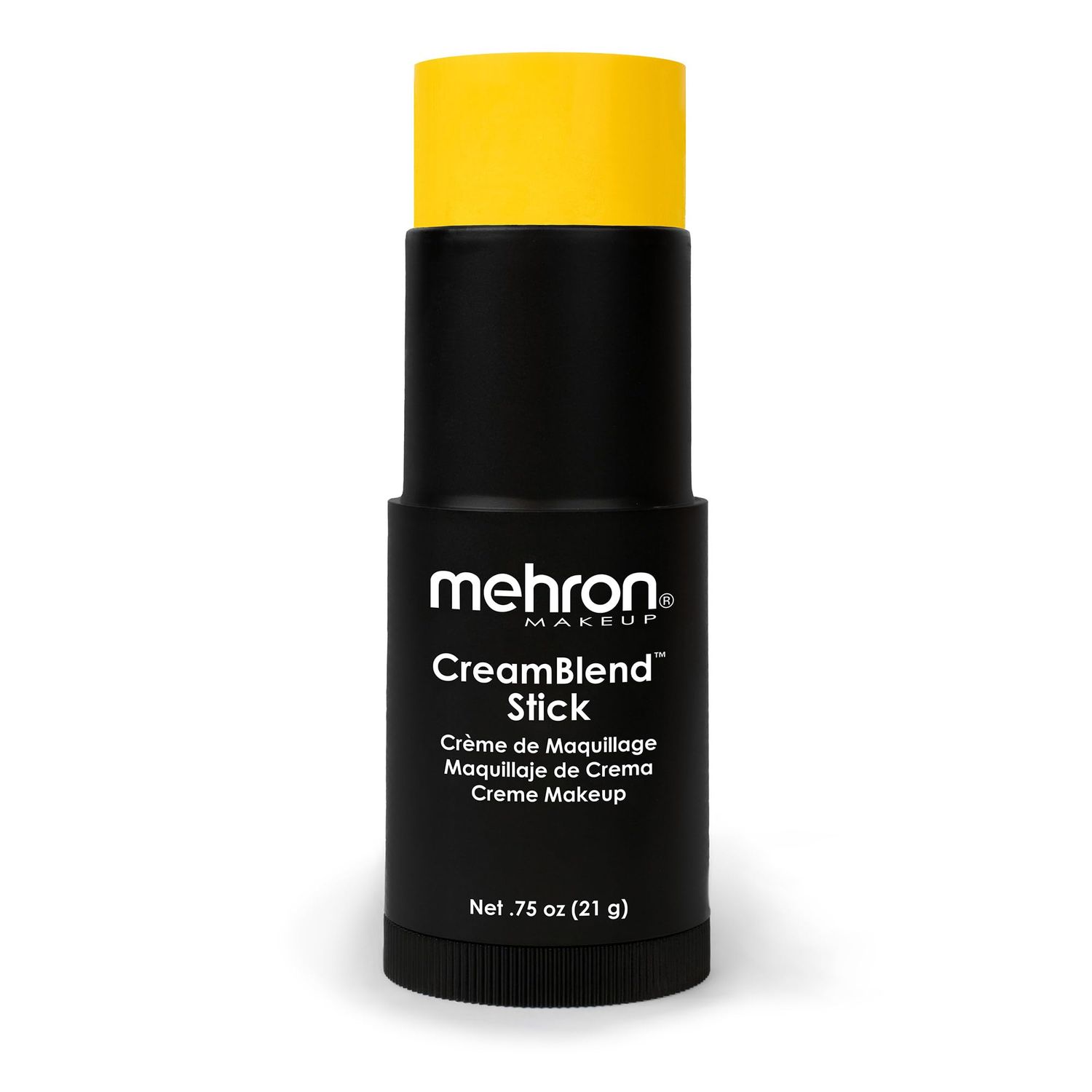 Mehron Makeup CreamBlend Stick | Face Paint, Body Paint, &amp; Foundation Cream Makeup | Body Paint Stick Perfect for Halloween Makeup .75 oz (Yellow)