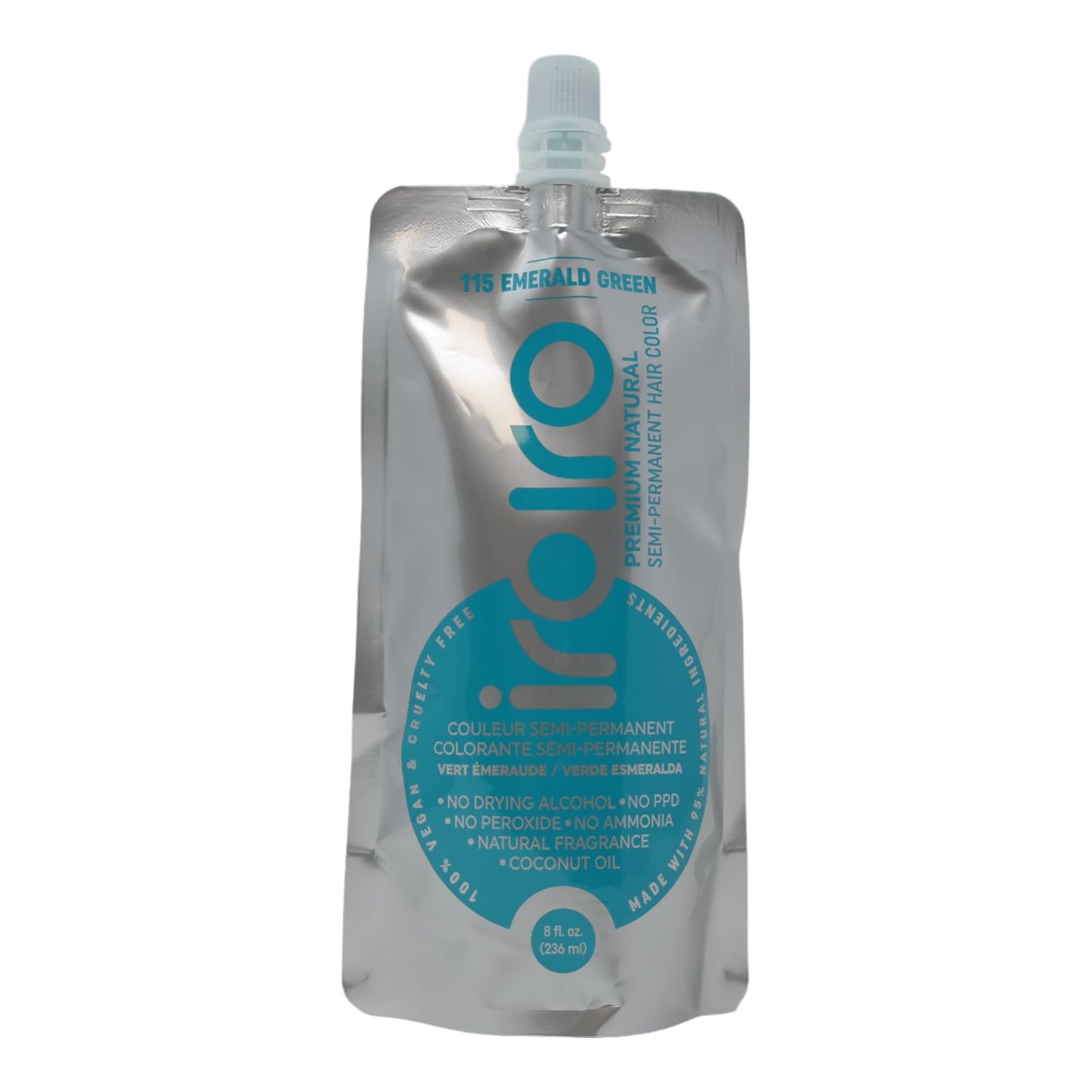 IROIRO Premium Natural Semi-Permanent Hair Color 115 Emerald Green (8oz)