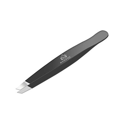 Majestic Bombay Slant Tweezers for Women and Men - Splinter Ticks, Facial, Eyebrows and Ingrown Hair Removal-Sharp, Needle Nose, Surgical Tweezers Precision best tweezers for chin hair and Plucking