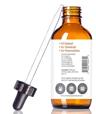 VIRGIN ORGANIC MOROCCAN ARGAN OIL - in 4 oz Dark Glass Bottle | 100 Pure, Unrefined, Cold Pressed | An Essential All Natural Hair & Scalp Moisturizer Toner for Dandruff Frizzy Dry Split End Treatment