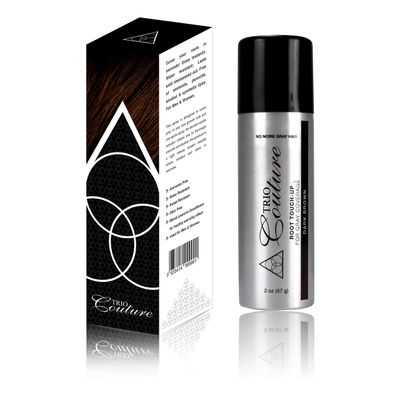 Trio Couture Hair Root Touch Up - Gray Concealer Spray, 2 oz (Dark Brown)