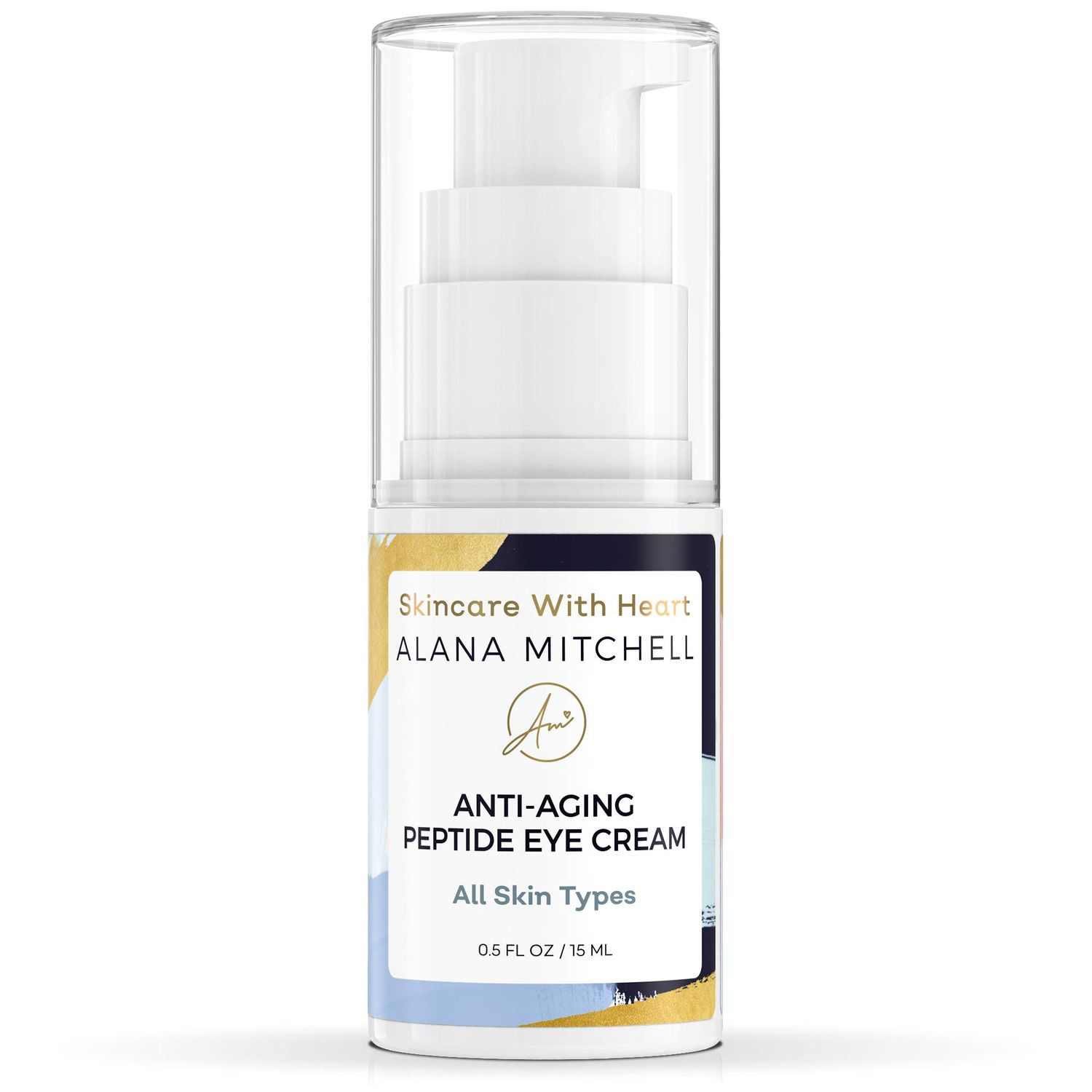 Anti-Aging Peptide Under Eye Cream - Peptide Eye Cream for Hydrated &amp; Firm Skin - Under Eye Cream for Dark Circles and Puffiness - Anti Aging Eye Cream for Crows Feet &amp; Fine Lines (0.5 oz/15 ml)