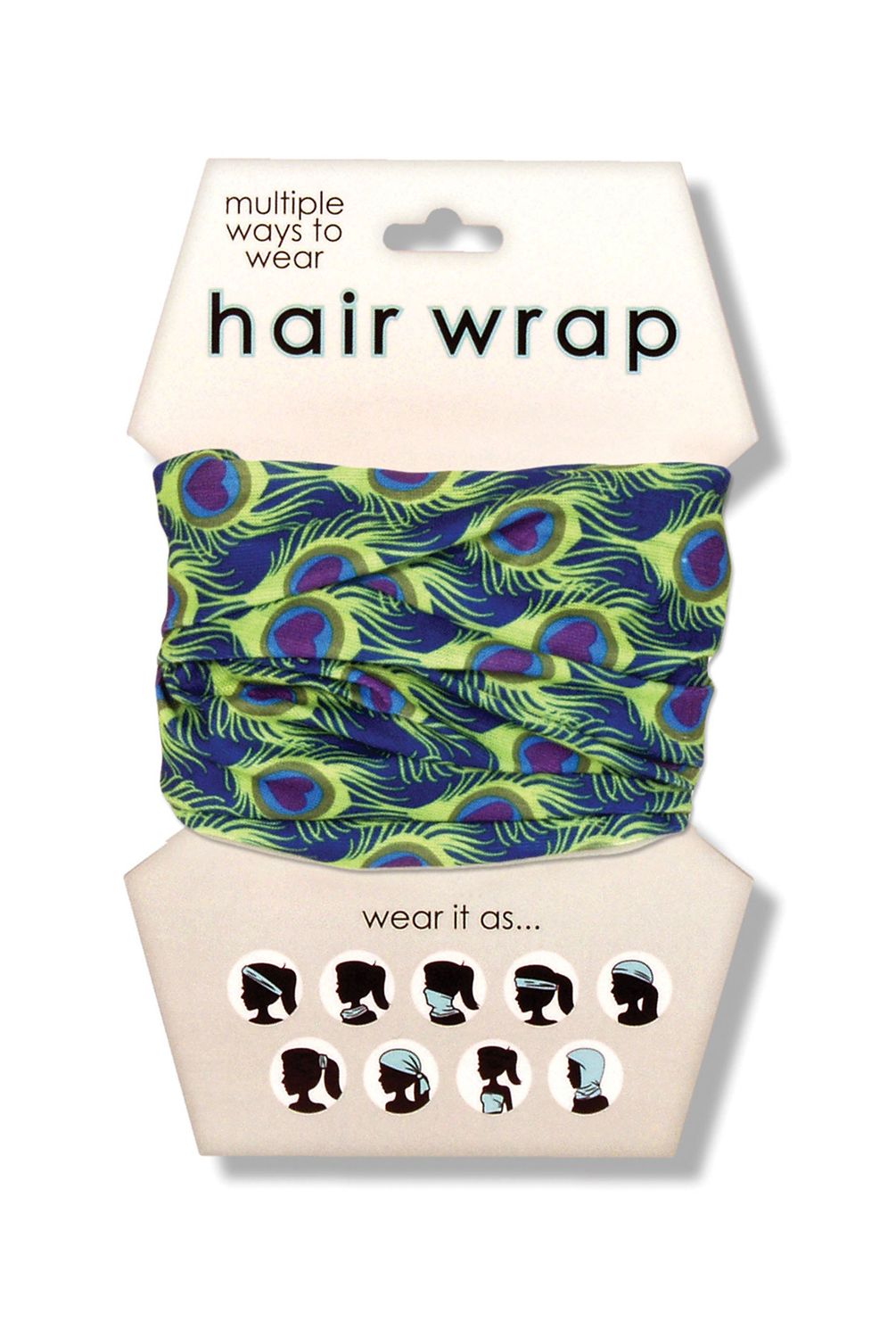 Spoontiques Hair and Face Wraps - Multifunctional Bandanna - Headband - Scarf - Neck Gaiter- Balaclava - Peacock