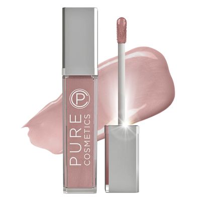 Pure Cosmetics Pure Illumination Lip Gloss - LED-lit Applicator w/Side Mirror - Non-Sticky, Moisturizing &amp; Hydrating Lip Glosses - Soothes &amp; Heals Dried Chapped Lips (In the Buff)