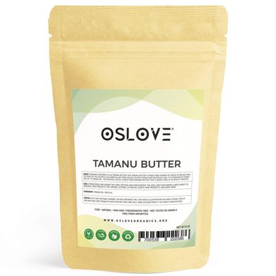Oslove Organics Tamanu Butter 8 oz Natural Moisturizer for Skin and Hair | Great for keeping whipped body butters soft and fluffy, lotions, salves and cremes