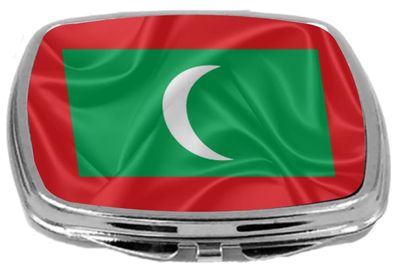Rikki Knight Flag Design Compact Mirror, Maldives, 3 Ounce