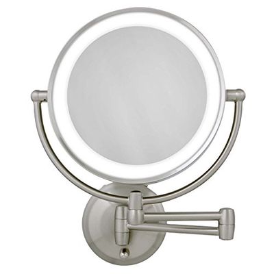 Zadro 11&quot; LED Wall Mounted Makeup Mirror 10X/1X Shaving Mirror Cordless or Battery Operated Vanity Mirrors for Wall