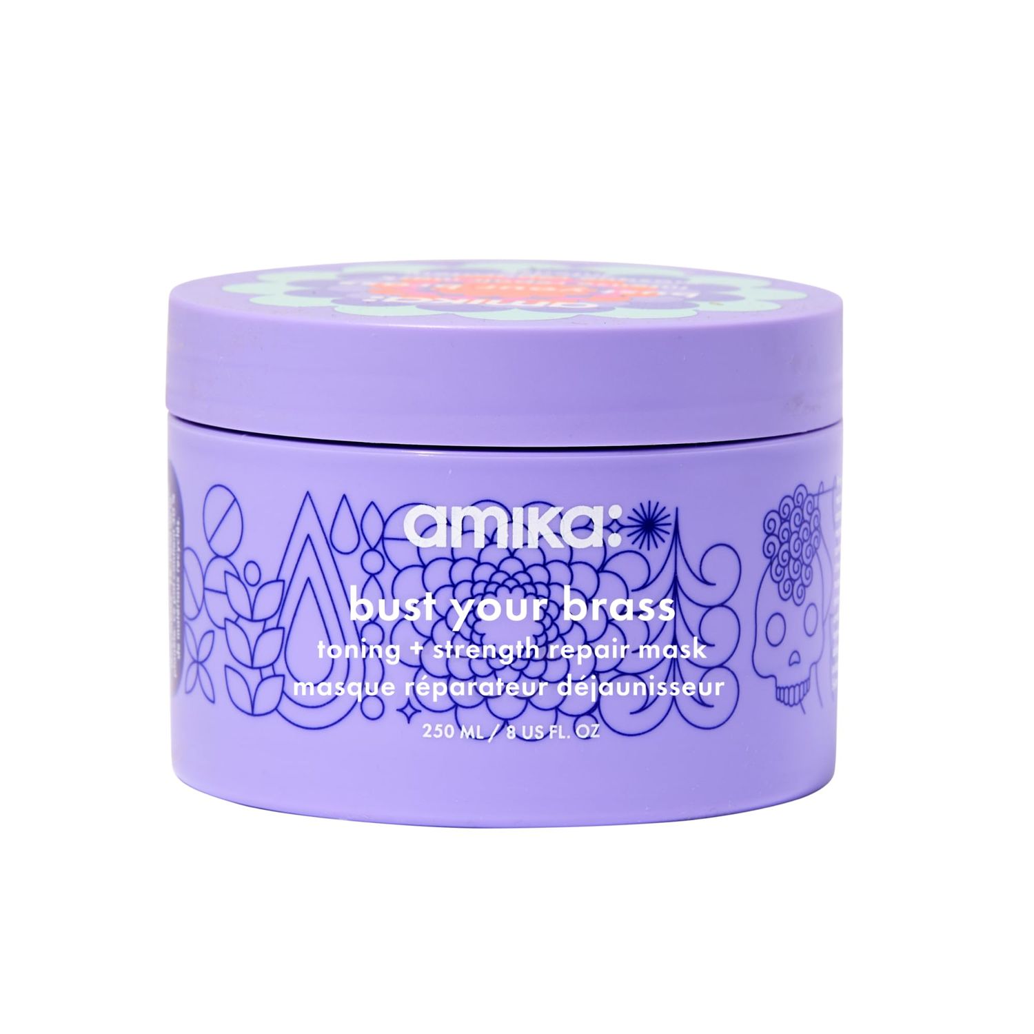 amika bust your brass toning + strength repair mask, 250ml
