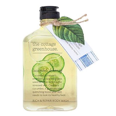 The Cottage Greenhouse Cucumber &amp; Honey Body Wash | Fragrant and Hydrating | Gentle Formula Including Coconut Oil &amp; Cocoa Butter | 11.5 fl oz / 340 ml