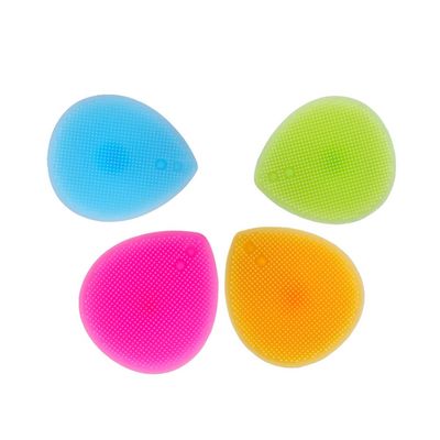 4pcs Silicone Face Scrubbers Heart Shape Face Blackhead Cleansing Brush with Suction Cup for Pore Removing Blackheads (Orange,Rose,Blue,Green)