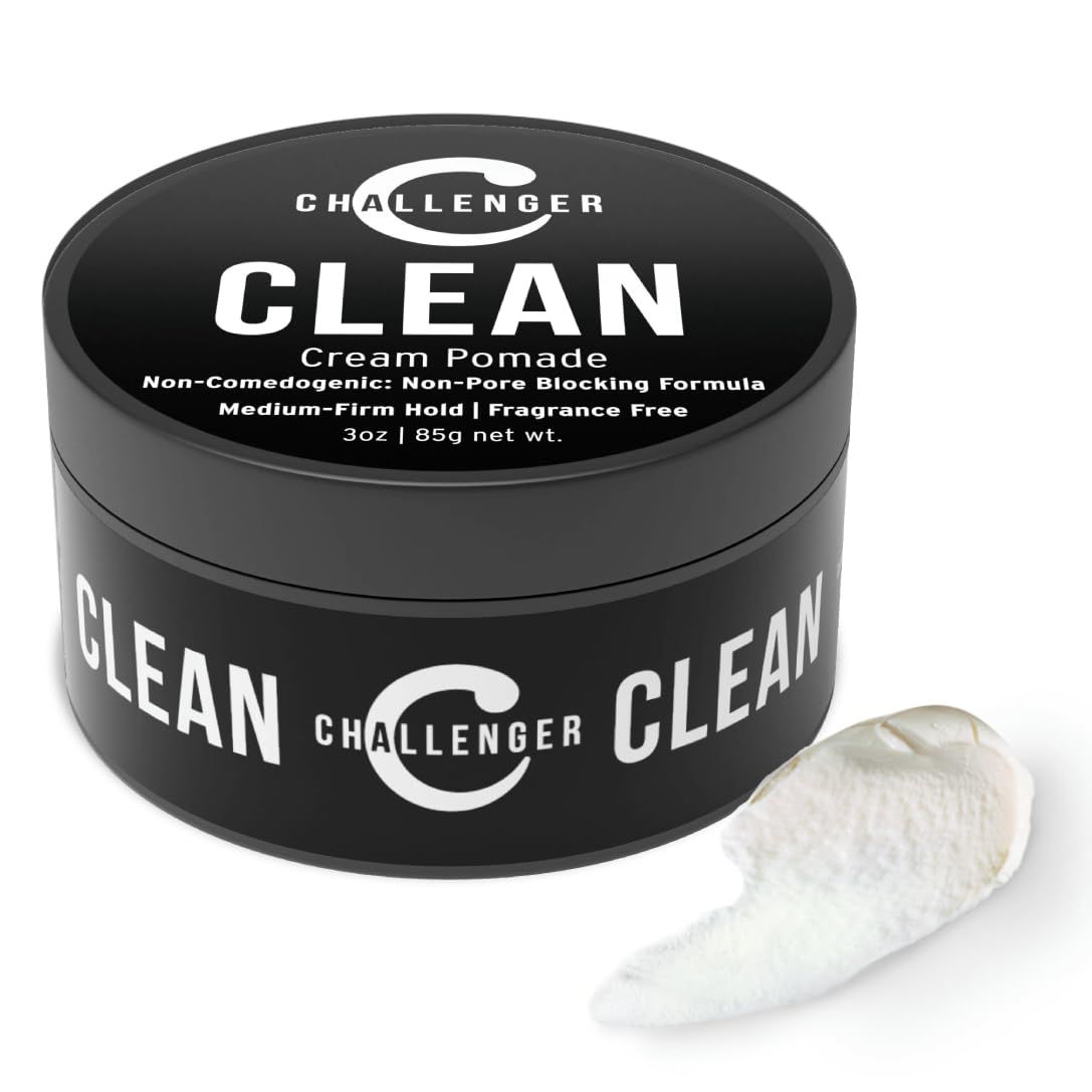 Challenger Fragrance Free Cream Pomade | Non-Comedogenic Styling Product | Unscented Hair Gel | Medium Firm Hold &amp; Clean Ingredients | 3oz