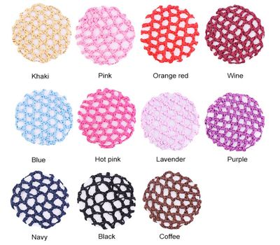 Cafurty 11pcs Women female Bun Cover Hair Net Ballet Dance Skating Chic Crochet (Random Color)
