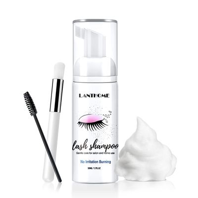 Eyelash Extension Shampoo, Remove Makeup Residue &amp; Mascara, Gentle Deep Cleansing and No Irritating or Burning for Eyelash Extension Foam - Perfect for Salon Use and Home Care (50ML)