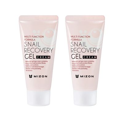 MIZON Set of Two Snail Recovery Gel Cream Snail Mucin for Fine Lines Skin Elasticity Moisture Fragrance-Free Korean Skincare(45ml 1.52 fl.oz -Pack of 2)