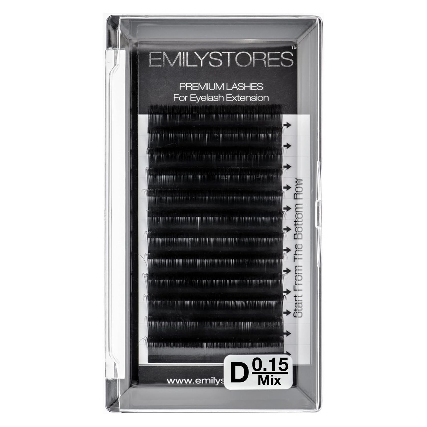 EMILYSTORES Eyelash Extensions 0.15mm Thickness D Curl Length 8-14mm Mixed Volume Individual eyelashes For Lash Extension(0.15,D,Mixed 8-14mm)