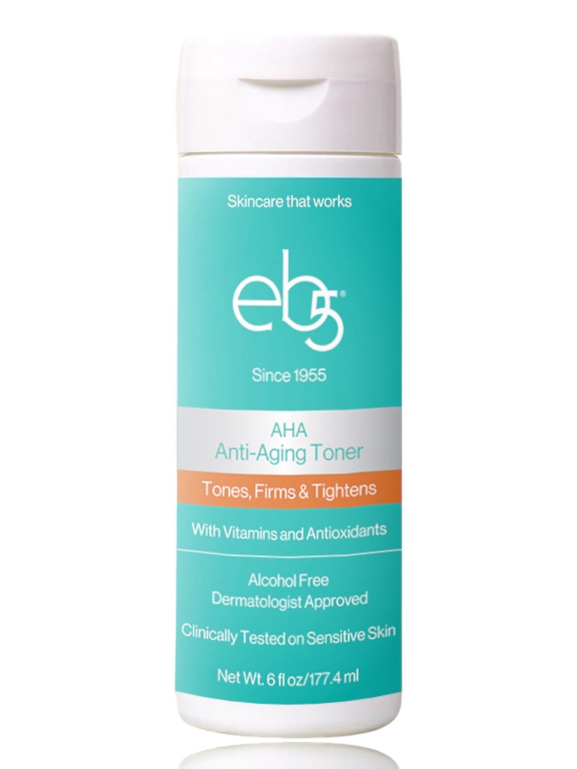 eb5 Aha Anti-Aging Facial Toner with Vitamins and Antioxidants, Tones, Firms &amp; Tightens, Alchohol-Free, Clinically Tested on Sensitive Skin (6 fl oz)