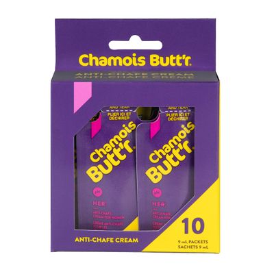 Chamois Butt&#39;r Her&#39; Anti-Chafe Cream, 10-pack of 9mL packets