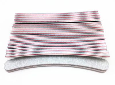 Yueton 20pcs 100/180 Grit Curve Double Sided Zebra File Emery Board Nail Files