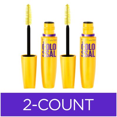 Maybelline Volum&#39; Express Colossal Washable Mascara Makeup, Volumizing, Classic Black, 2 Count