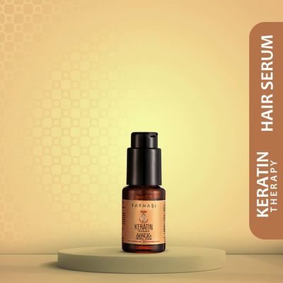 FARMASI Keratin Hair Serum, Straightener for All Hair Types Including Curly and Wavy Hair, Helps Rejuvenate the Hair, Leaving It Smooth and Shiny, 1 fl. oz / 30 ml
