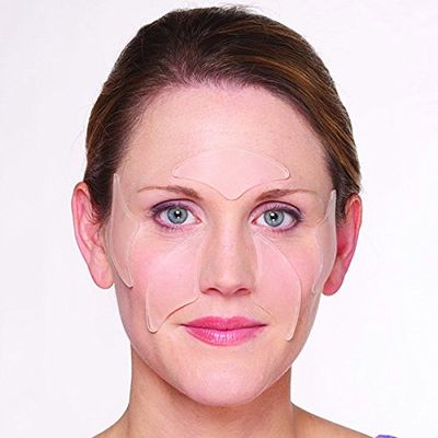 SilcSkin Facial Pad - Multi-Area Set Reusable Pads - Self-Adhesive Silicone Face Patches - Wrinkle Patches for Face and Eyes - 4 Reusable Face Pads