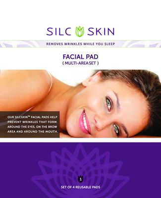 SilcSkin Facial Pad - Multi-Area Set Reusable Pads - Self-Adhesive Silicone Face Patches - Wrinkle Patches for Face and Eyes - 4 Reusable Face Pads
