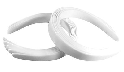 12ct HipGirl Bulk Plain Craft Plastic Headbands for Women&#39;s DIY Hair Accessories (1 Wide, White)
