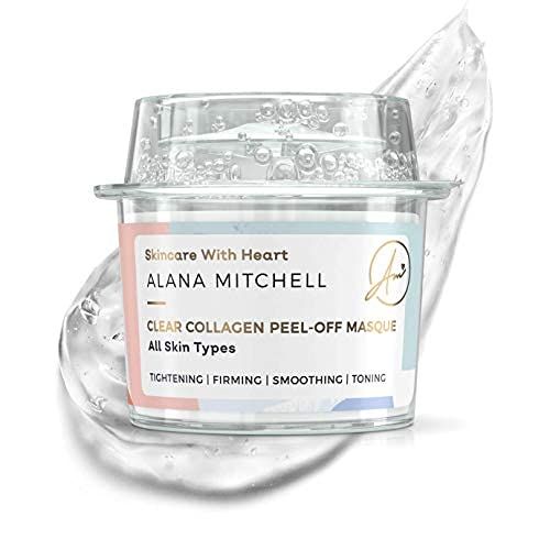 Alana Mitchell Anti Aging Collagen Facial Mask, Peel Off Face Mask Reduces Wrinkles &amp; Fine Lines, Hydrating Face Masks, Tightening &amp; Firming Skin Care, Collagen Face Mask for All Skin Types (0.63 oz)