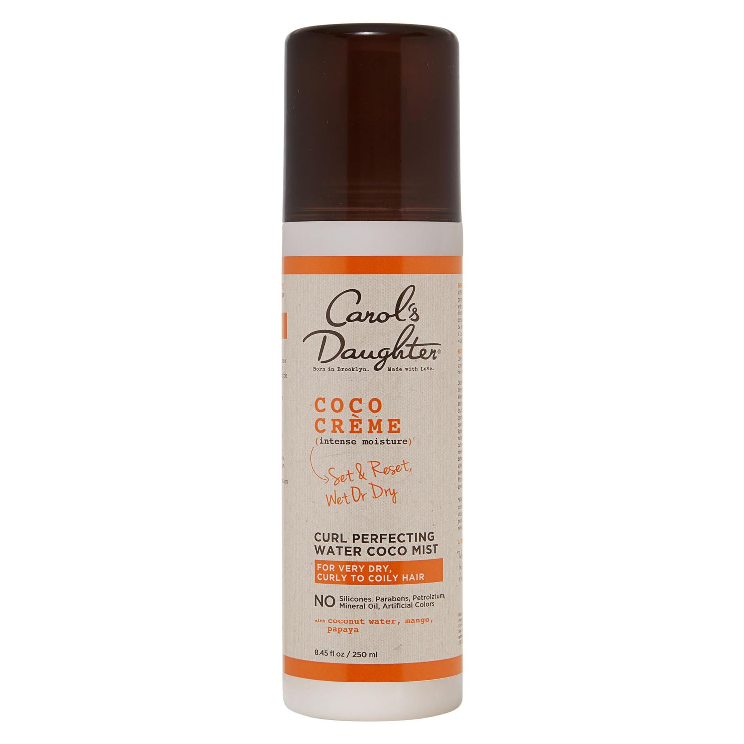 Carols Daughter Coco Creme Curl Perfecting Water Coco Mist, with Coconut Water, Silicone Free Curl Refresher Spray, Paraben Free Curl Activating Mist for Very Dry, Curly To Coily Hair, 5, 8.4 Fl Oz