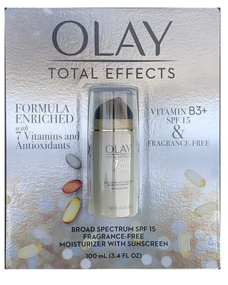 Olay 5282009 Total Effects SPF 15 Moisturizer with Sunscreen, Fragrance Free, 3.4oz