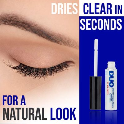 DUO Quick-Set Strip Lash Adhesive - White/Clear, Latex-Free, Water-Resistant, Long-Lasting, Lash Glue, 0.18 oz, 2-Pack
